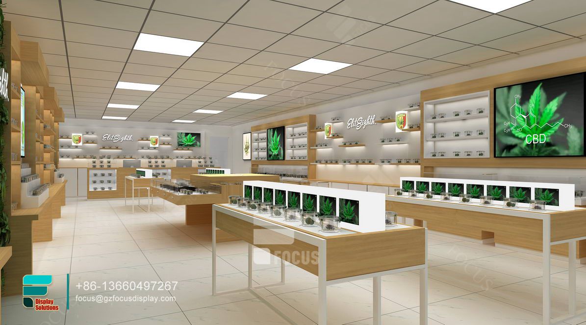 cigarette display rack glass cabinet dispensary counters