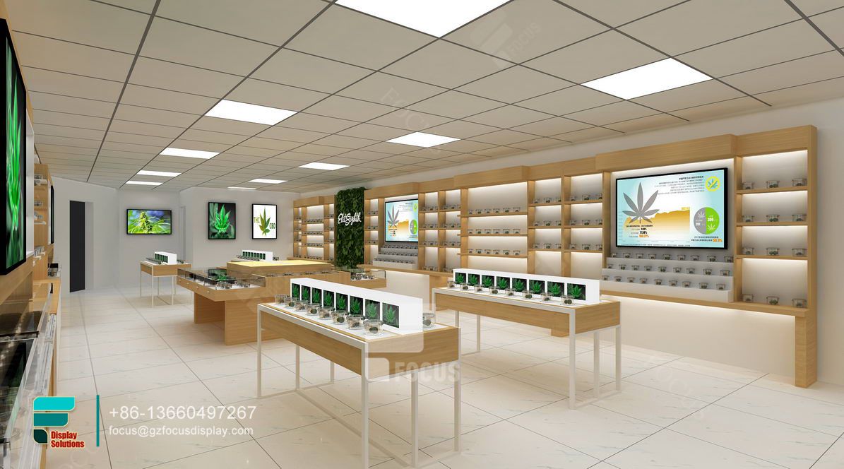 cigarette display rack glass cabinet dispensary counters