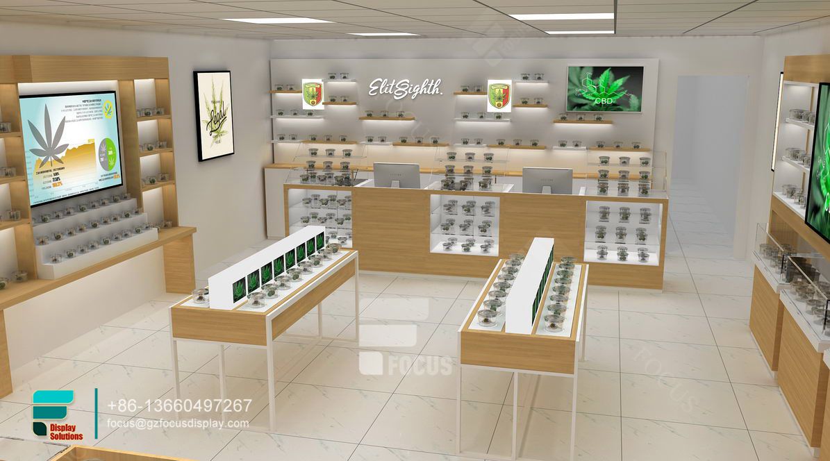cigarette display rack glass cabinet dispensary counters