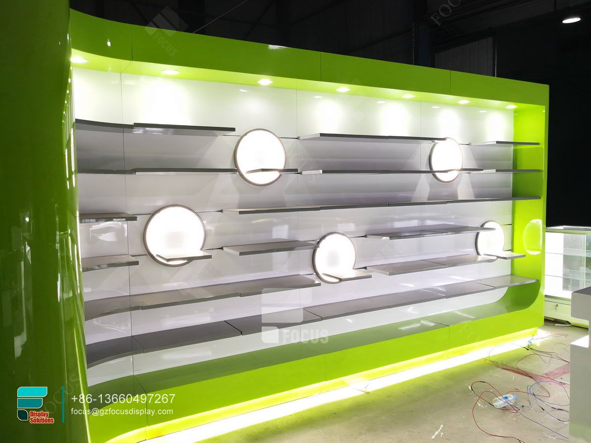 cigarette shelf glass display cabinets dispensary shop showcase