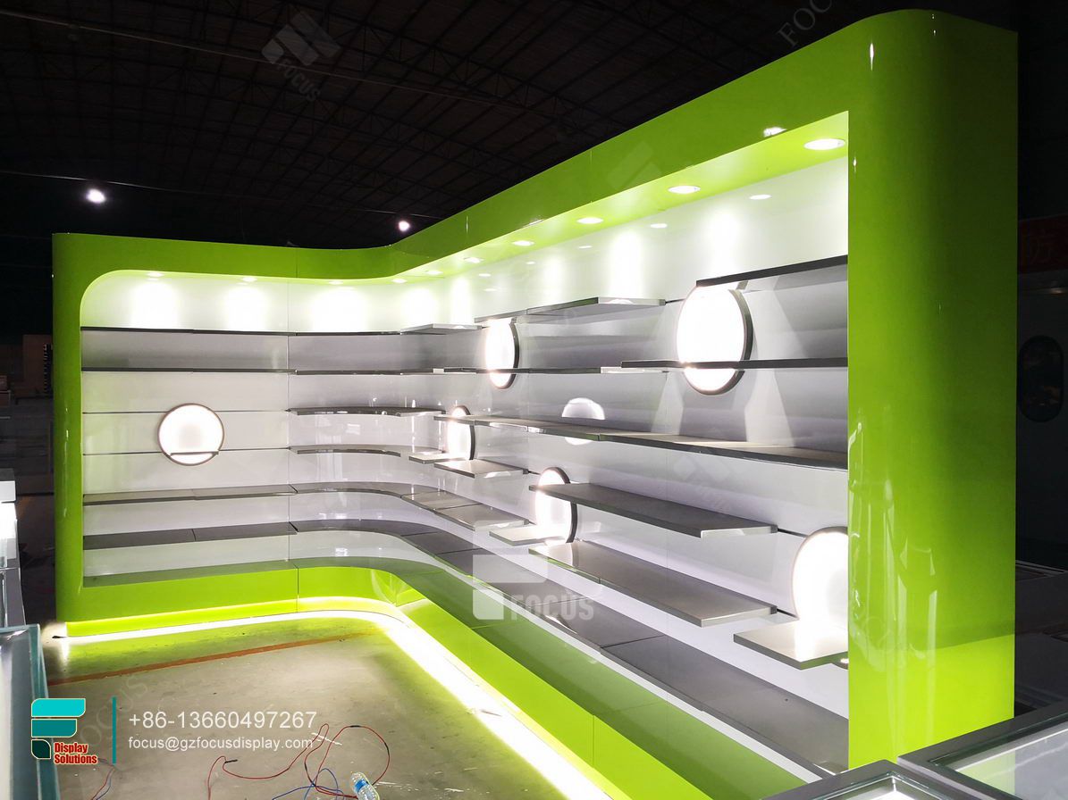 cigarette shelf glass display cabinets dispensary shop showcase
