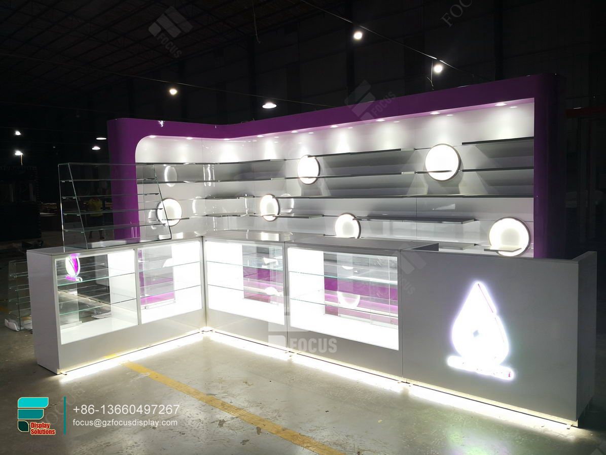cigarette shelf glass display cabinets dispensary shop showcase