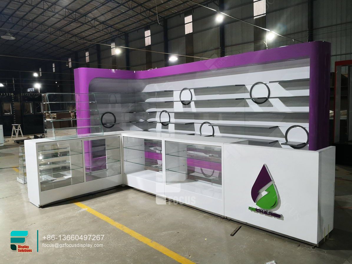 cigarette shelf glass display cabinets dispensary shop showcase