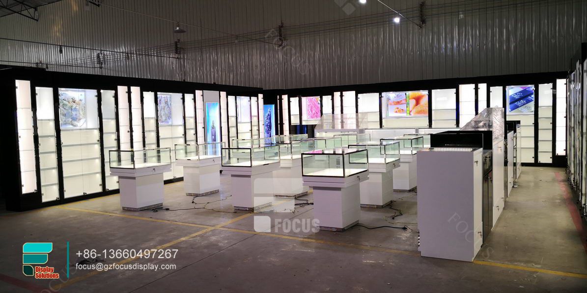 Customized Cigar Cabinet Tobacco Shop Glass Display Cabinet