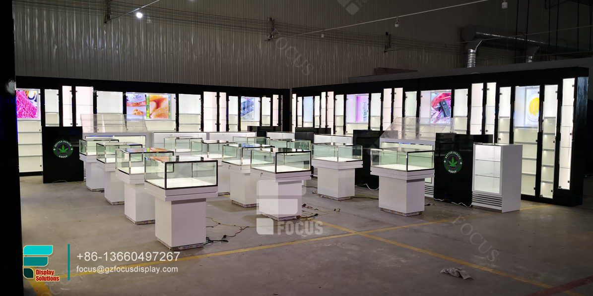 Customized Cigar Cabinet Tobacco Shop Glass Display Cabinet