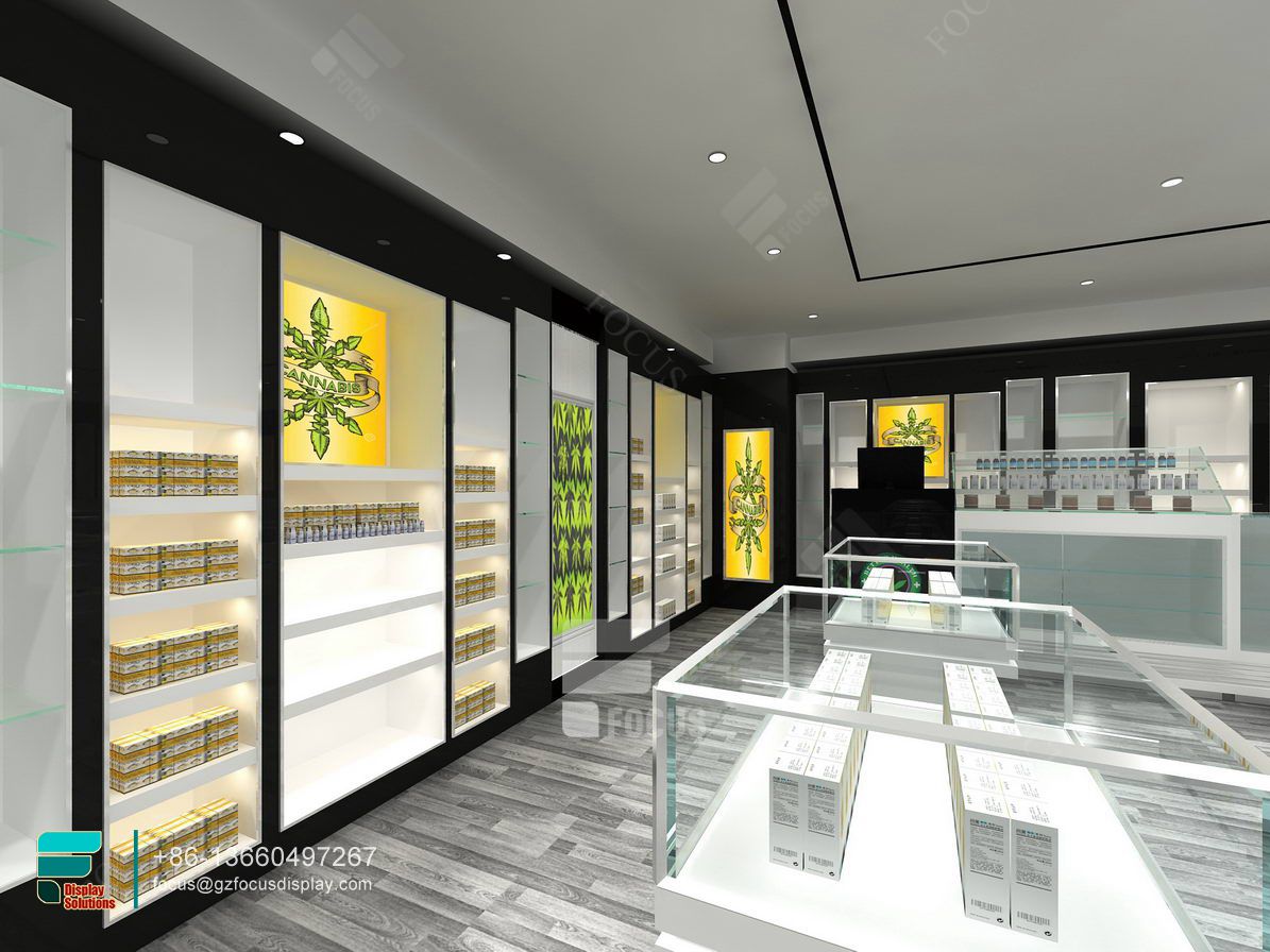 Customized Cigar Case Glasses Display Showcase Dispensary