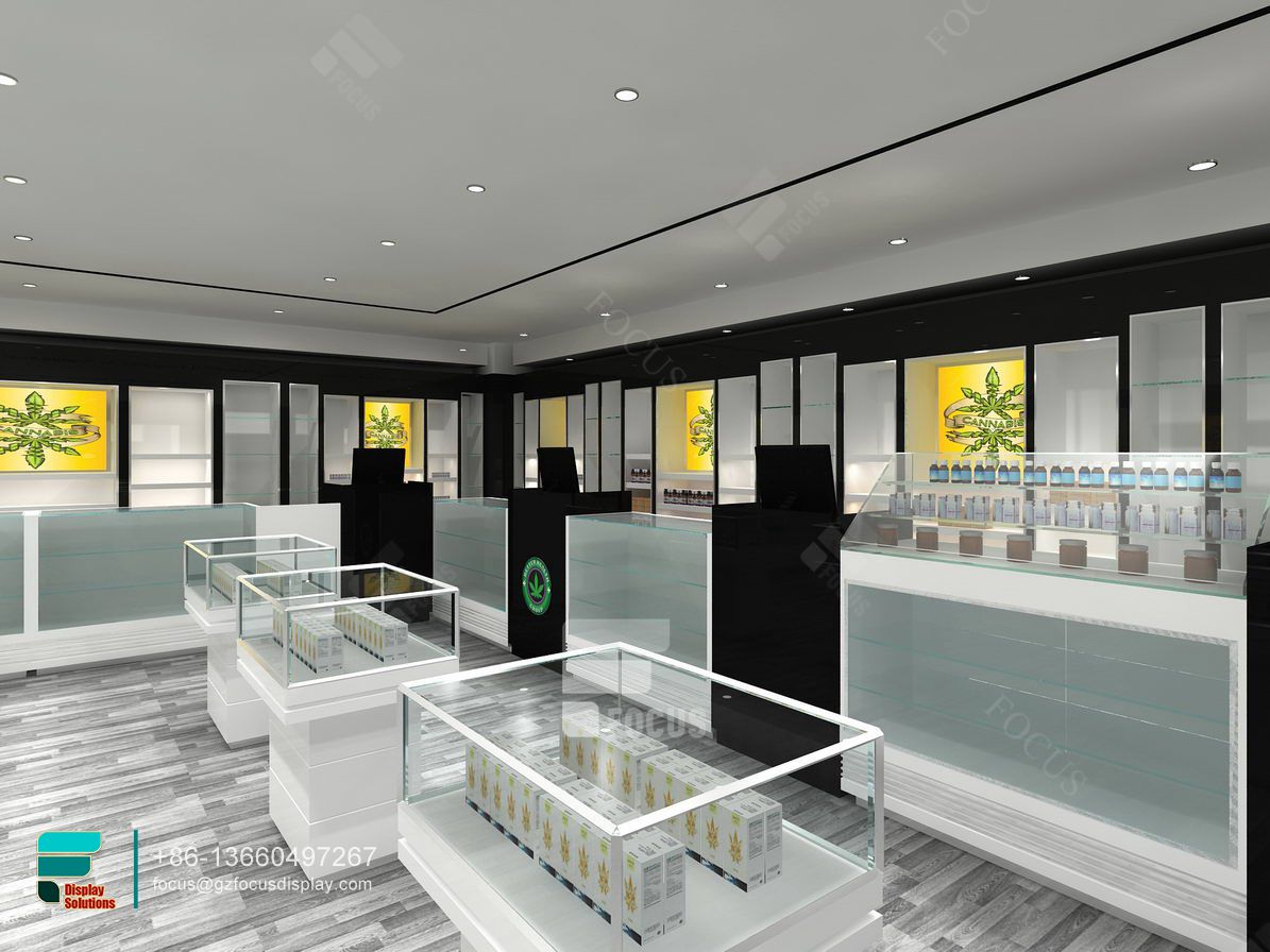Customized Cigar Case Glasses Display Showcase Dispensary