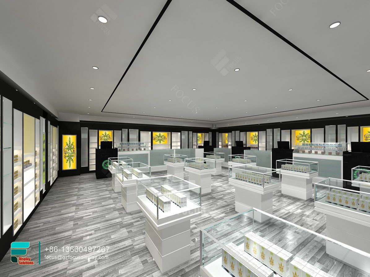 Customized Cigar Case Glasses Display Showcase Dispensary