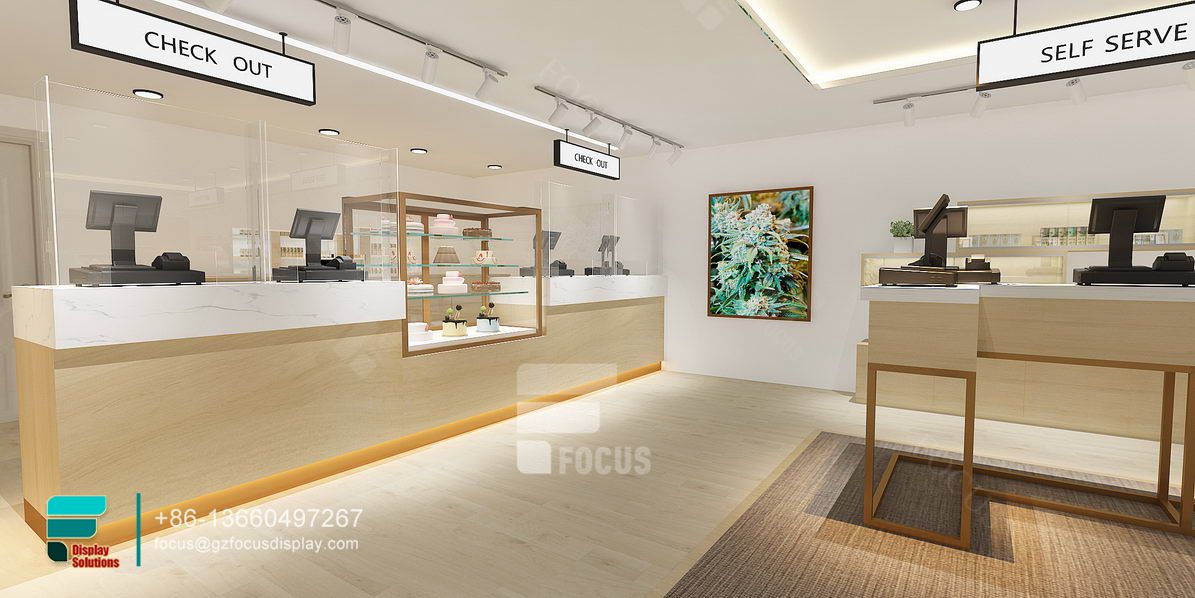 dispensary design glass display racks tobacco shop furniture
