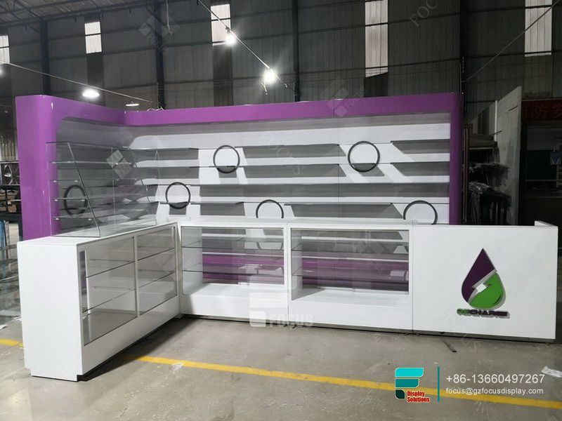 Cigarette Shelf Glass Display Cabinets Dispensary Shop Showcase