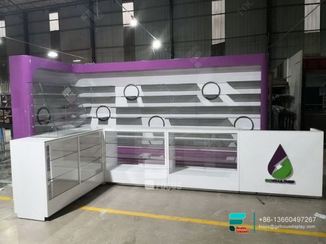 Cigarette Shelf Glass Display Cabinets Dispensary Shop Showcase