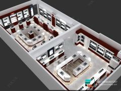Boutique Dispensary Interior Design Display Glass Cabinet