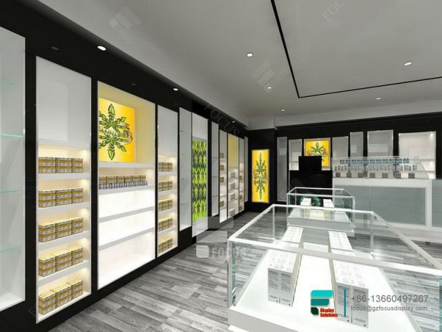 Customized Cigar Case Glasses Display Showcase Dispensary