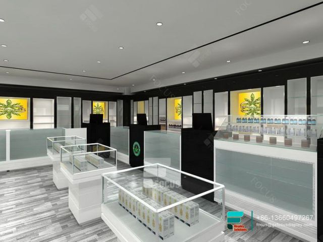 Customized Cigar Case Glasses Display Showcase Dispensary