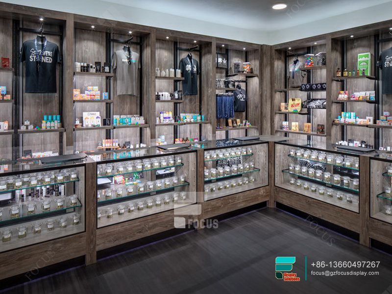 Cigarette Display Modern Smoke Shop Show Case Display Glass