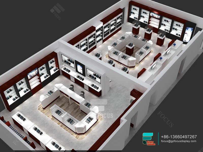 Boutique Dispensary Interior Design Display Glass Cabinet
