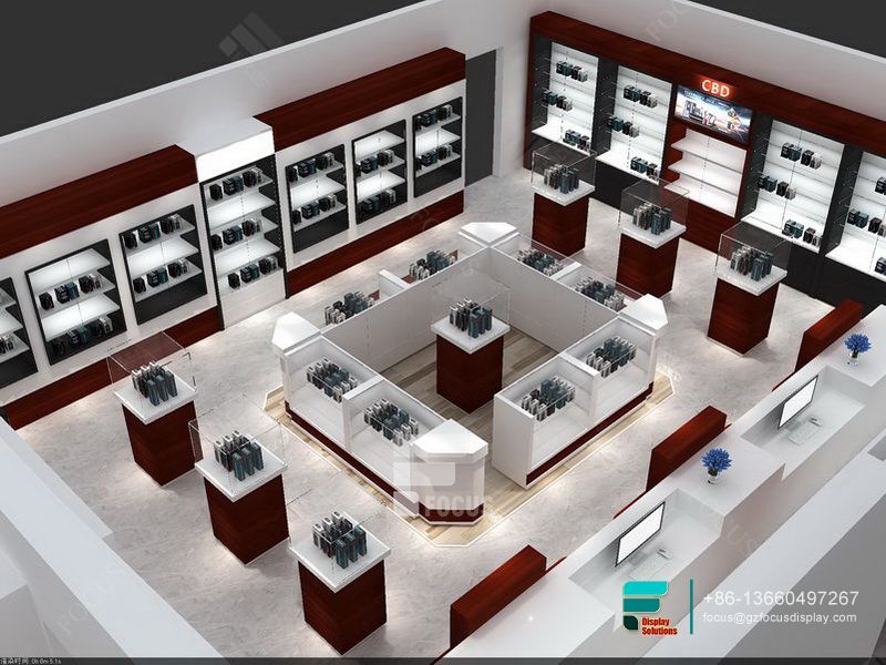 Boutique Dispensary Interior Design Display Glass Cabinet