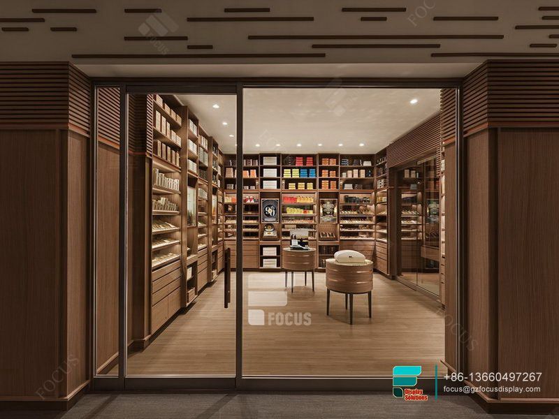 Cigar Lounge Furniture Glass Showcase Tobacco Display Cases