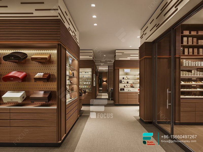 Cigar Lounge Furniture Glass Showcase Tobacco Display Cases