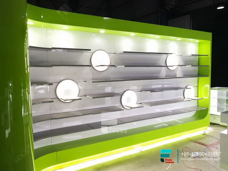 Cigarette Shelf Glass Display Cabinets Dispensary Shop Showcase