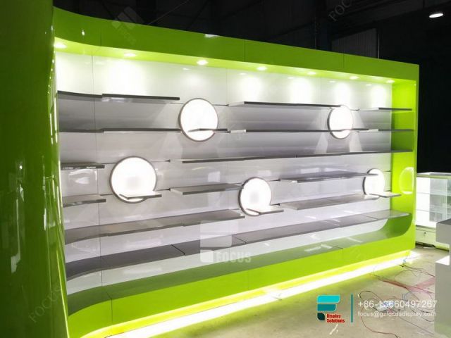Cigarette Shelf Glass Display Cabinets Dispensary Shop Showcase