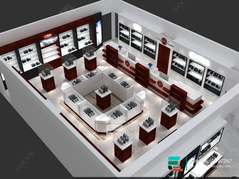 Boutique Dispensary Interior Design Display Glass Cabinet