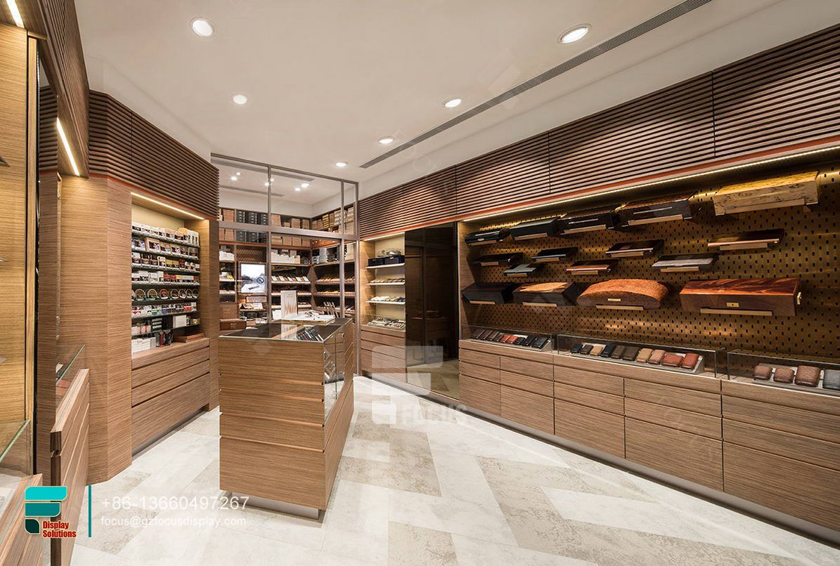 cigarette display counter showcases glass display with wood