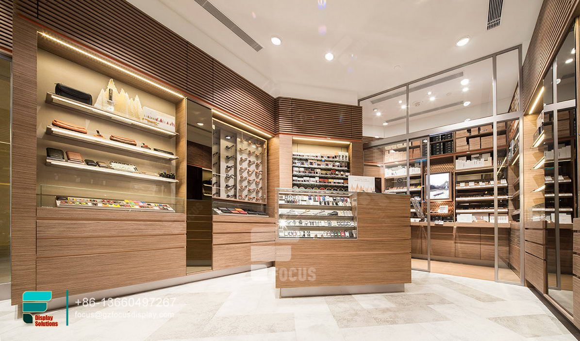 cigarette display counter showcases glass display with wood