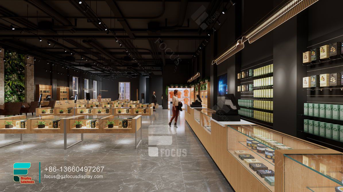 cigarette shelves glass display case tobacco cabinet