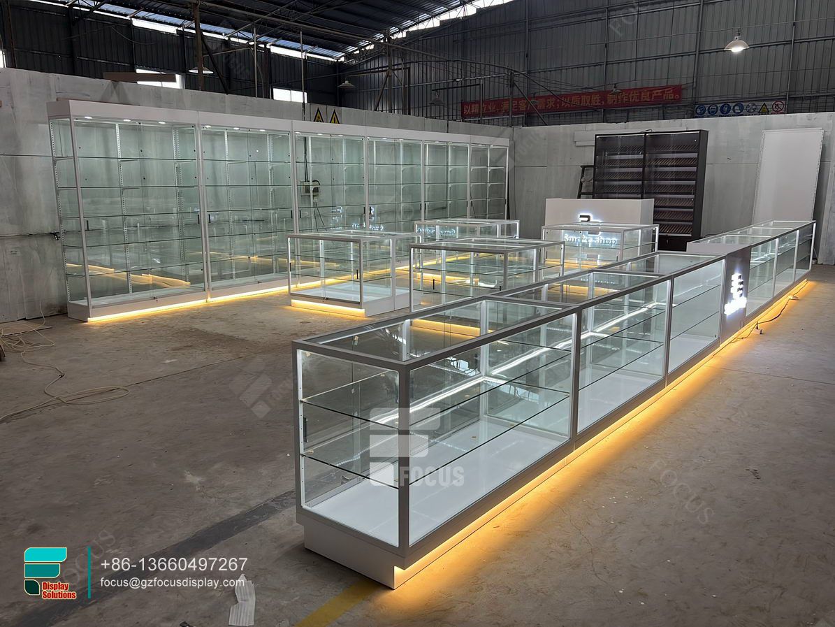 commercial smoke shop display vitrine glass tobacco showcase