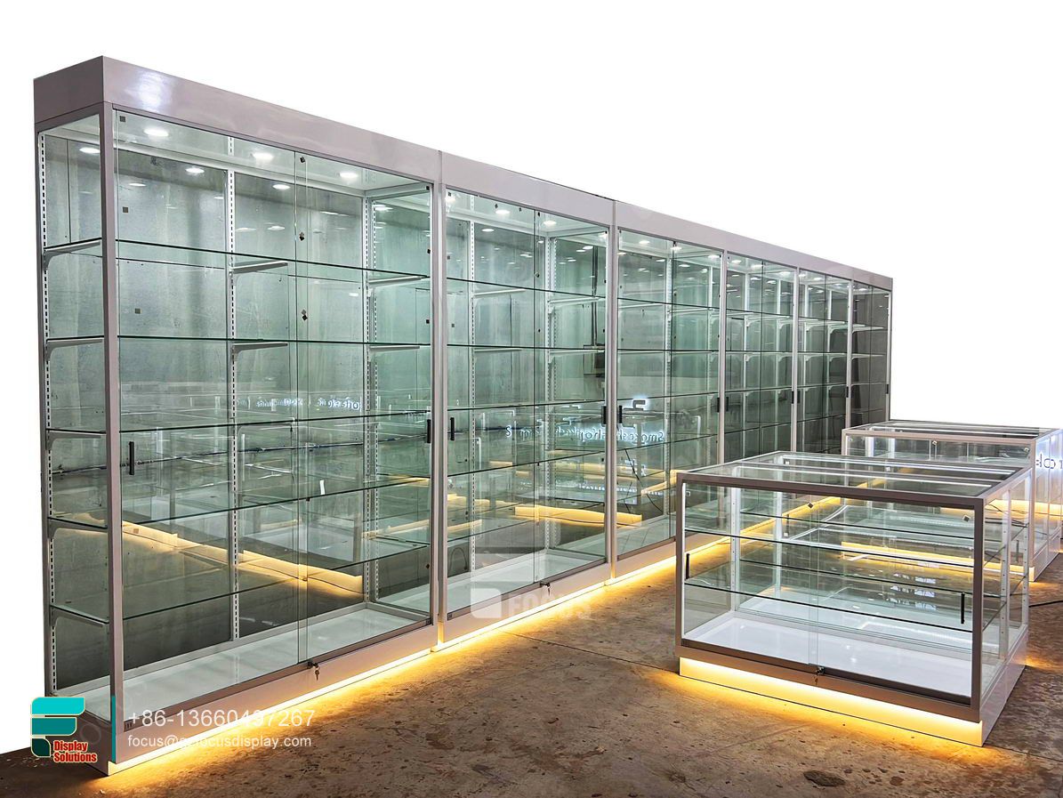 commercial smoke shop display vitrine glass tobacco showcase