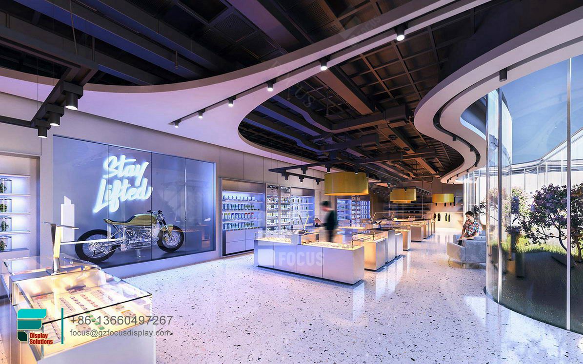 dispensary display cases glass counter cigarette shop design
