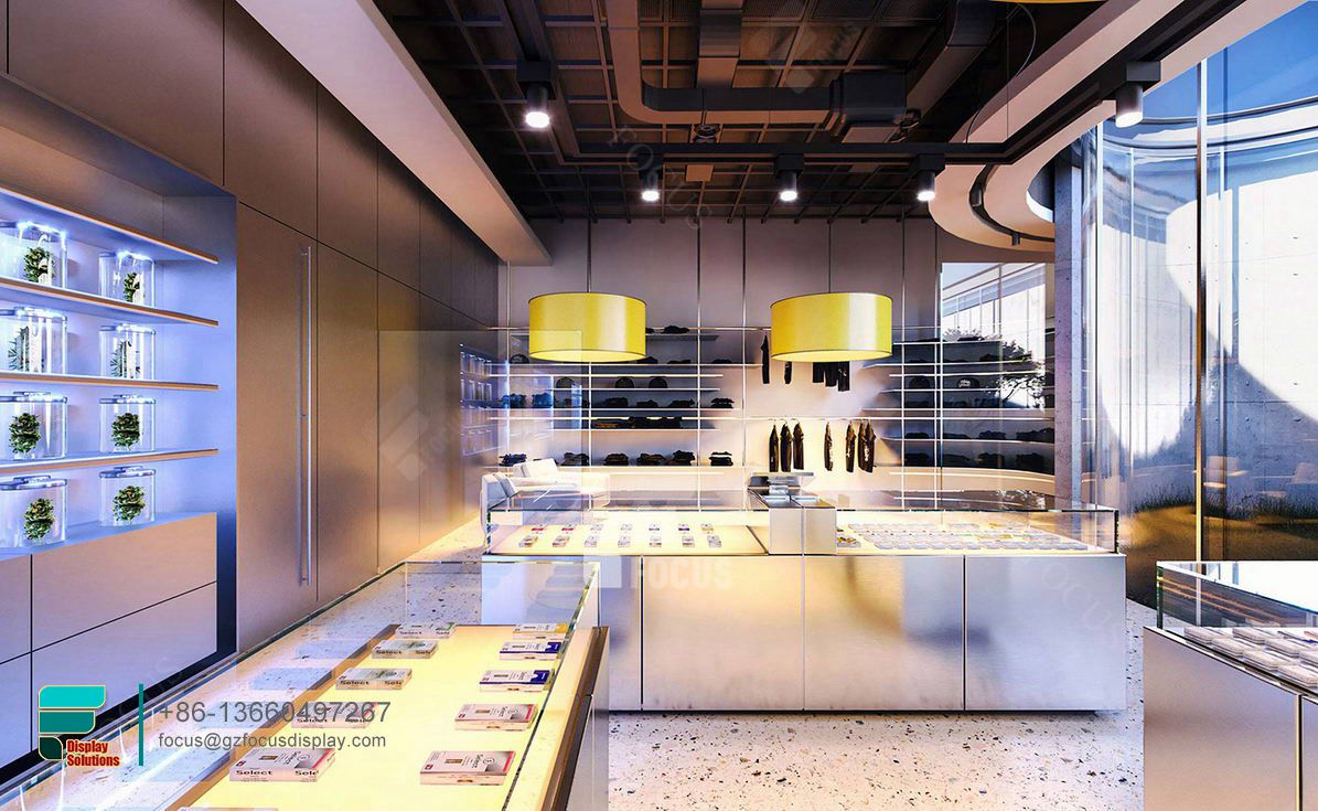 dispensary display cases glass counter cigarette shop design