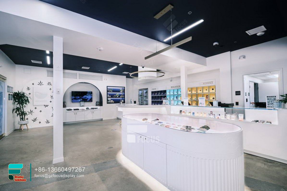 dispensary displays glass shelves tobacco fixtures for sale