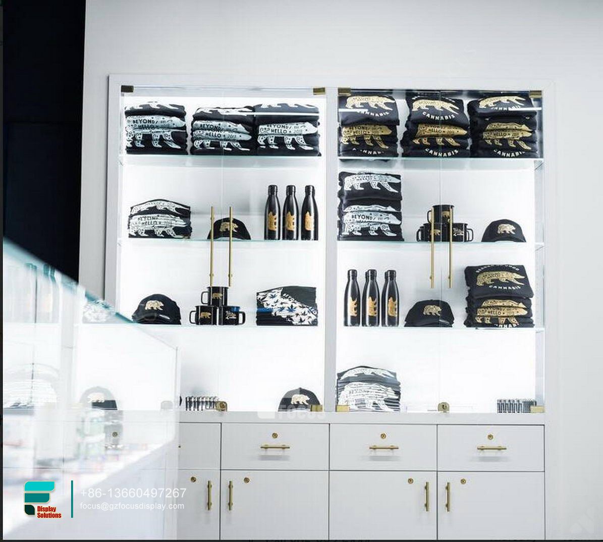 dispensary displays glass shelves tobacco fixtures for sale