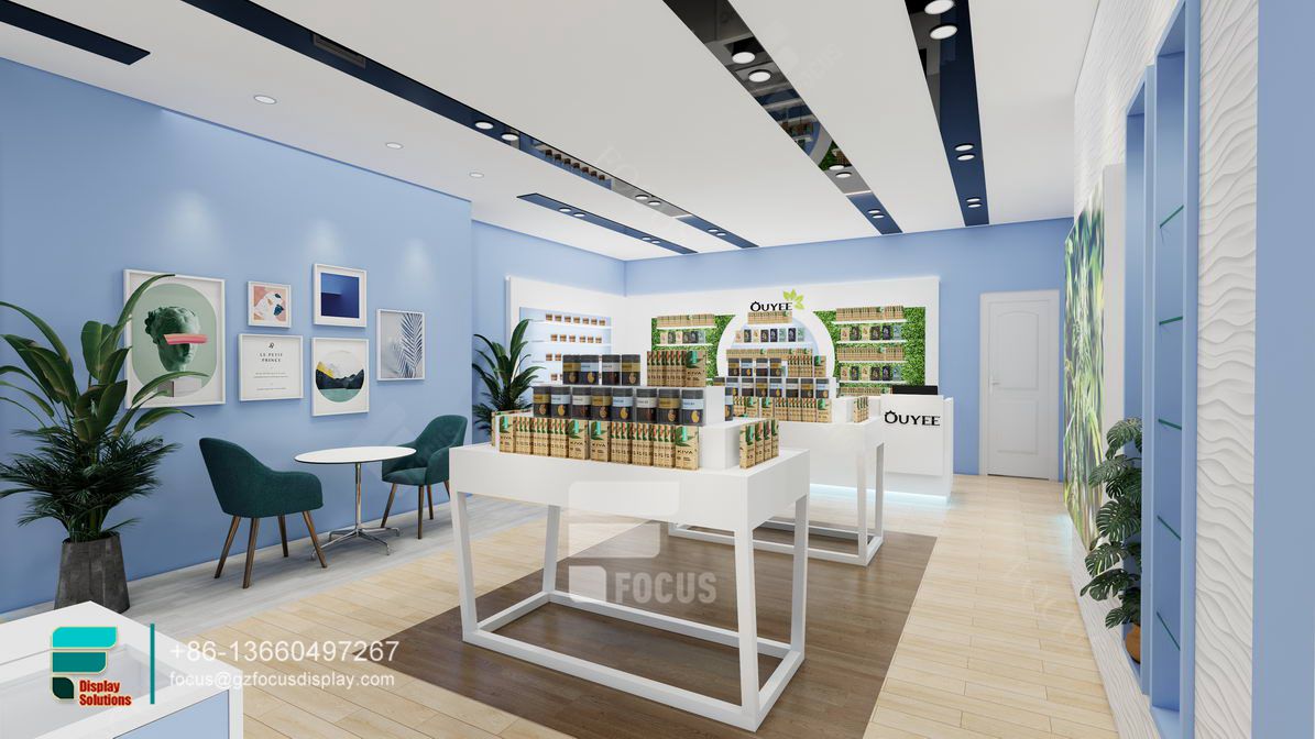 dispensary interior design glass display for smoke shop