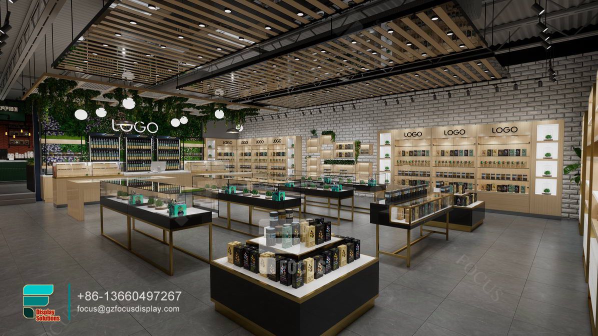 display dispensary showcase glasse smoke store design