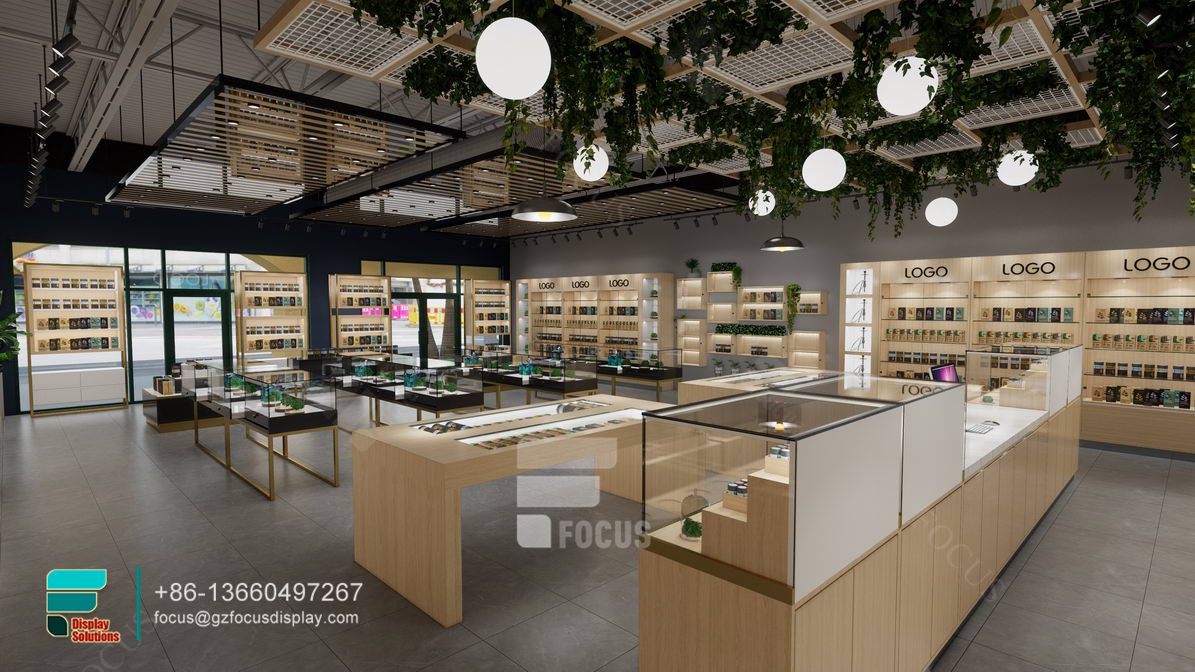 display dispensary showcase glasse smoke store design