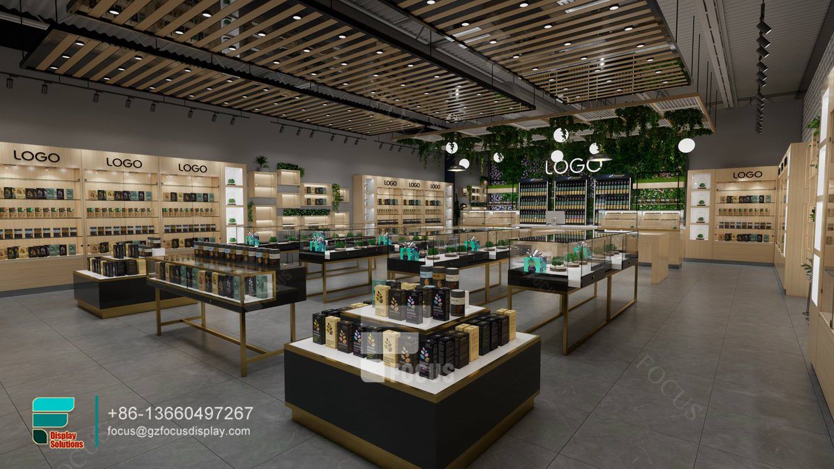 display dispensary showcase glasse smoke store design