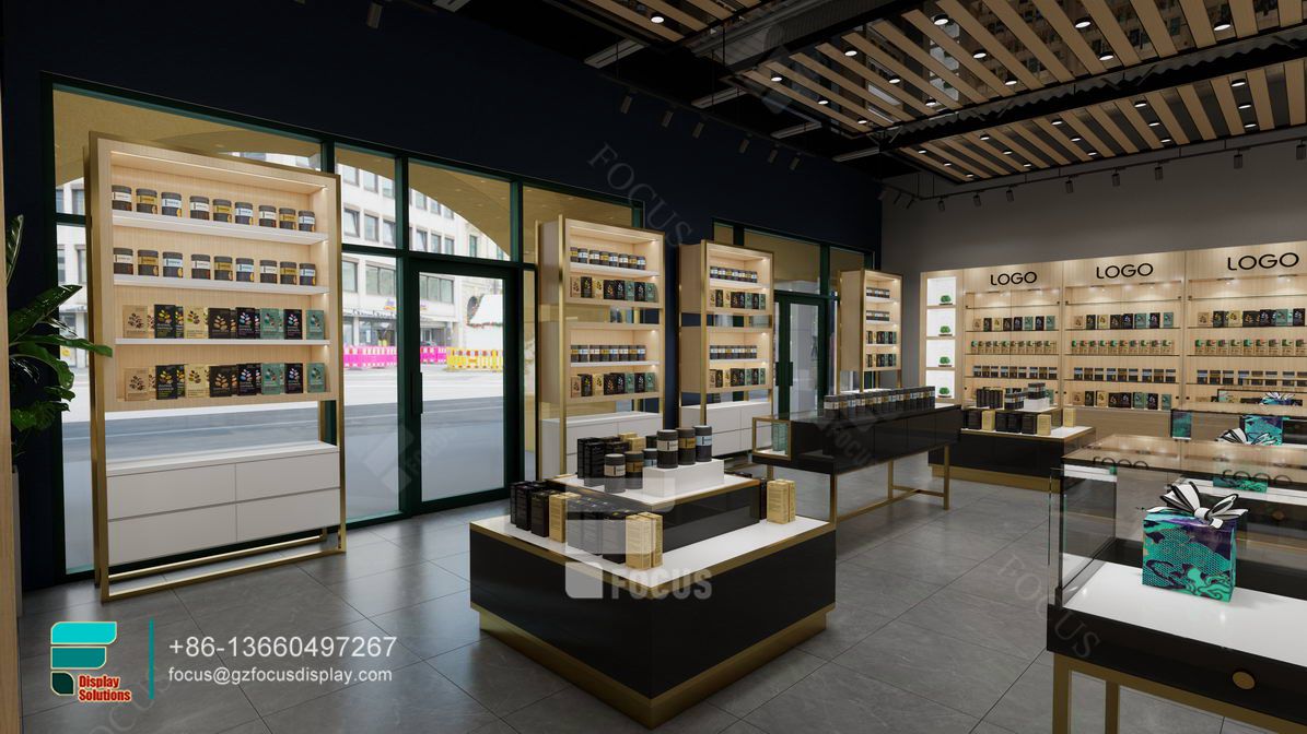 display dispensary showcase glasse smoke store design