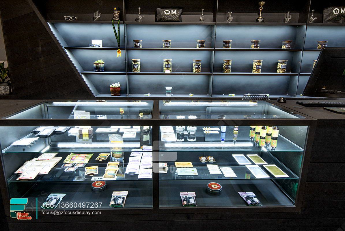 odm oem cigarettes smoked counter glass wall cabinet
