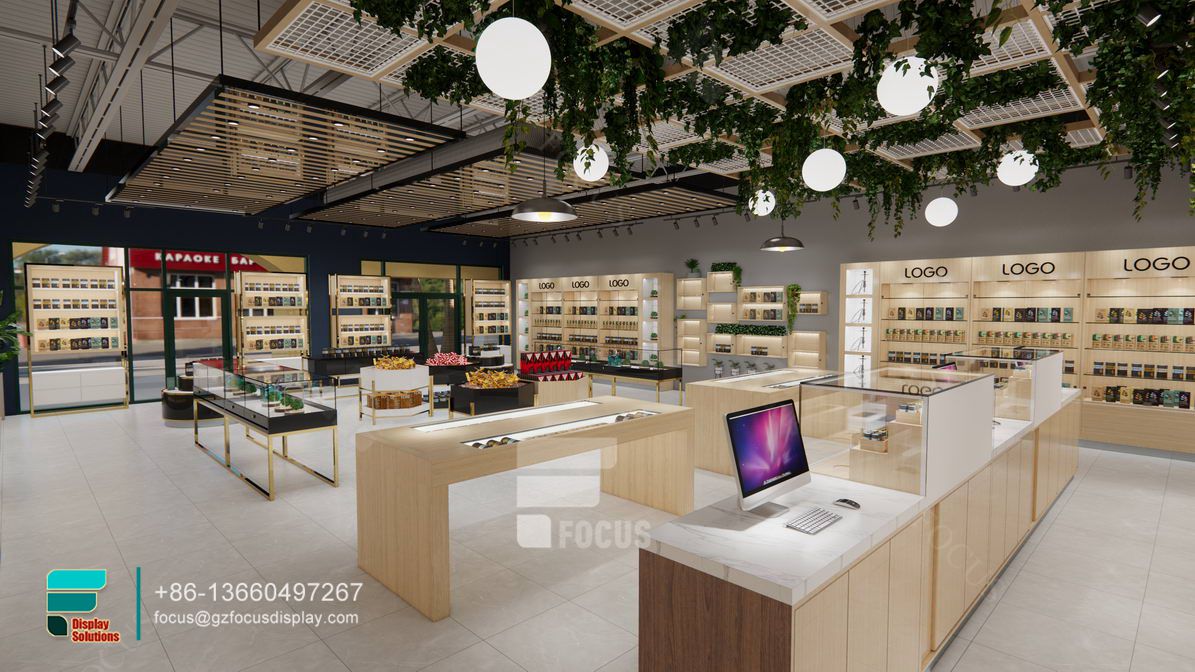 tobacco fixture glass case display cigarette counter