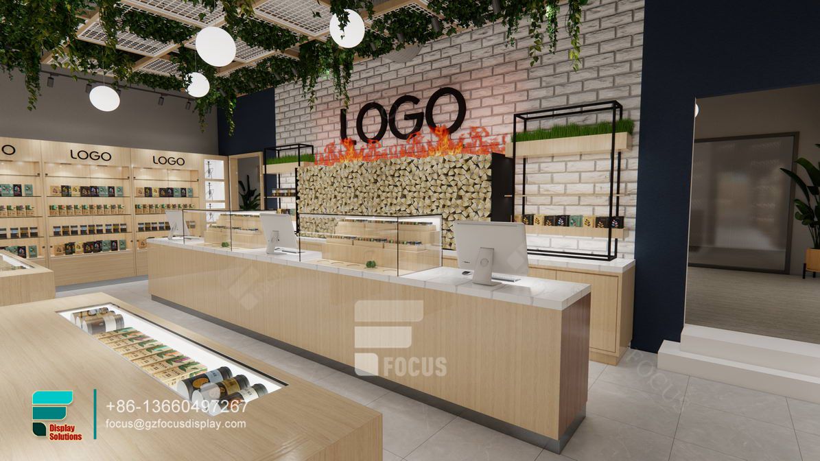 tobacco fixture glass case display cigarette counter