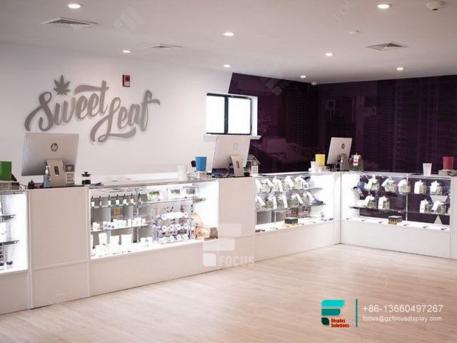 Modern Smoke Shop Design Commercial Glass Cabinet Display