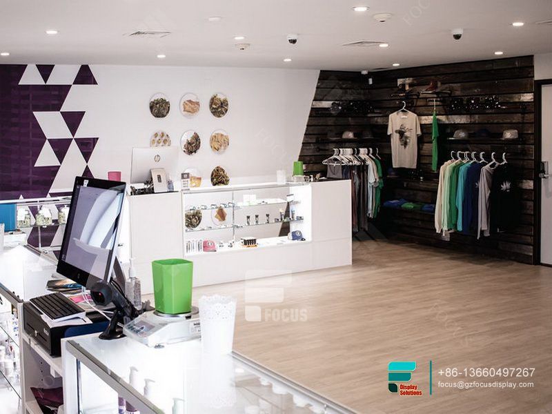 Modern Smoke Shop Design Commercial Glass Cabinet Display
