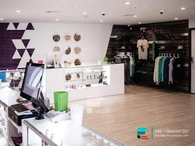 Modern Smoke Shop Design Commercial Glass Cabinet Display