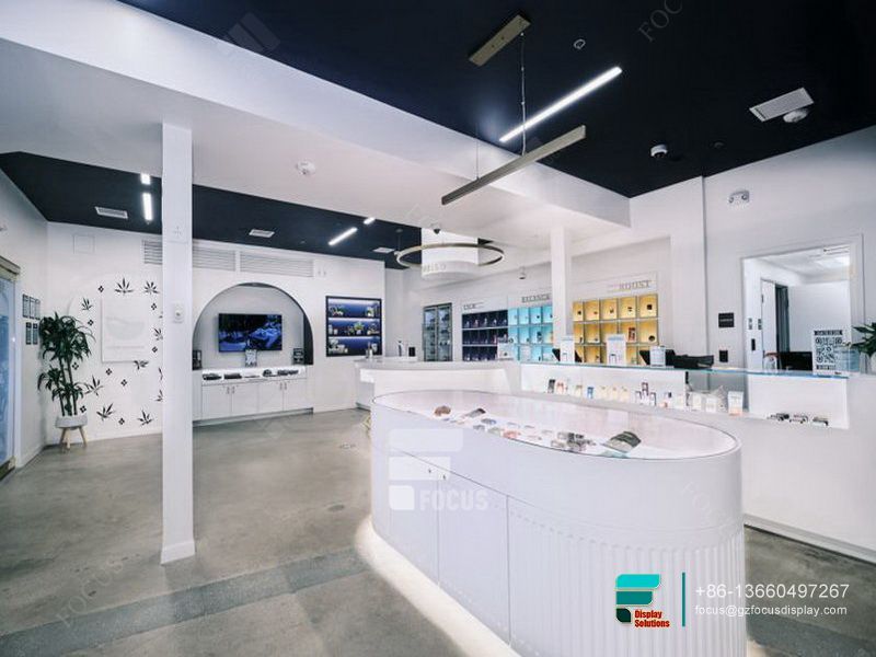 Dispensary Displays Glass Shelves Tobacco Fixtures For Sale