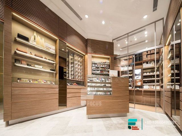 Cigarette Display Counter Showcases Glass Display With Wood