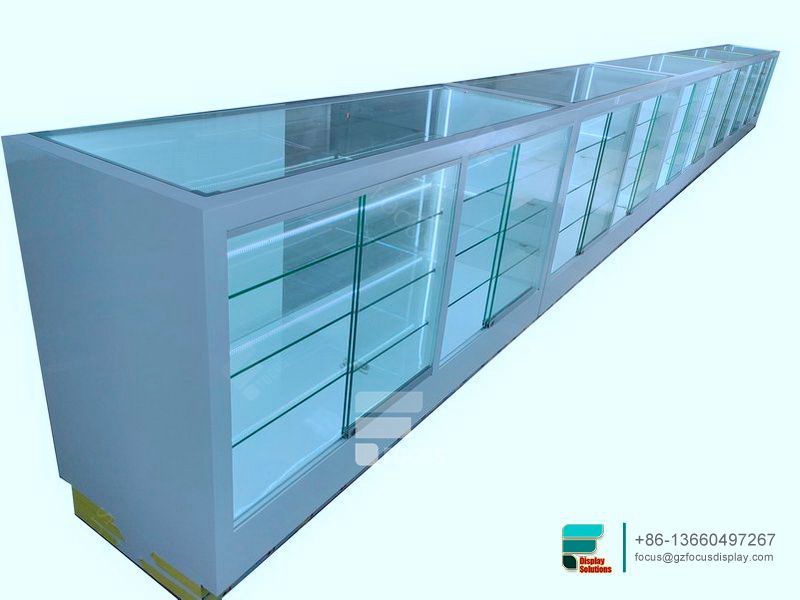 Smoke Shop Showcase Glass Shelves Cabinet Cigarette Display