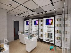 Smoke Shop Shelves Showcases Glass Display Retail Store